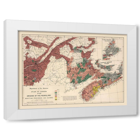 Maritime Provinces Quebec Canada 1901 - White 1906 White Modern Wood Framed Art Print by White