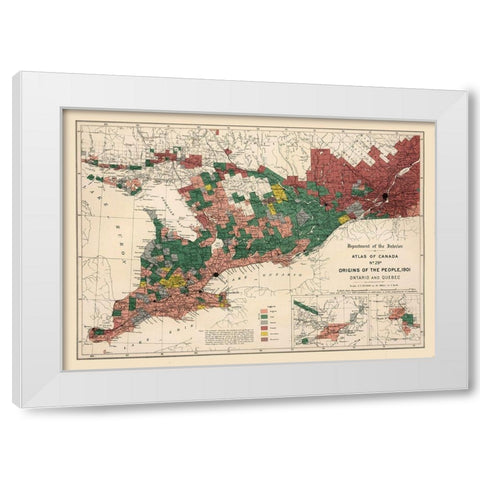 Ontario Quebec Canada 1901 - White 1906 White Modern Wood Framed Art Print by White
