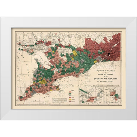 Ontario Quebec Canada 1901 - White 1906 White Modern Wood Framed Art Print by White