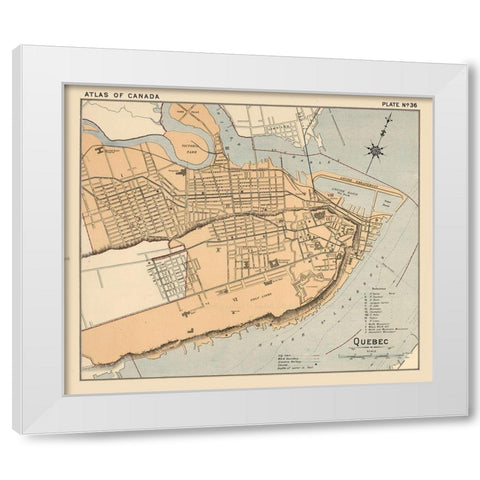 Quebec Canada - White 1906 White Modern Wood Framed Art Print by White