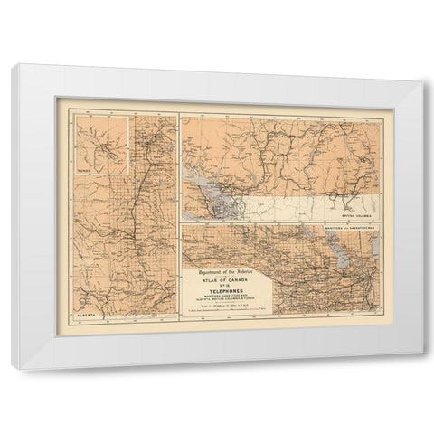Telephones Canada - White 1906 White Modern Wood Framed Art Print by White