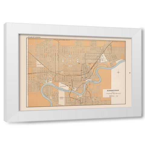 Edmonton Canada - Chalifour 1915 White Modern Wood Framed Art Print by Chalifour