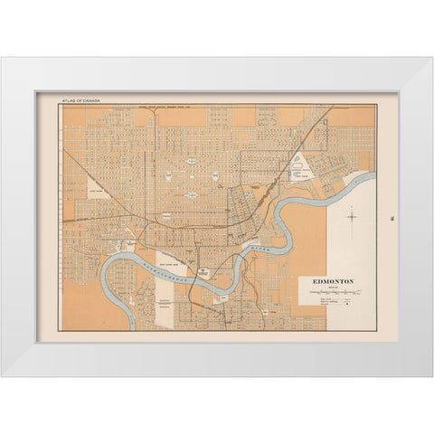 Edmonton Canada - Chalifour 1915 White Modern Wood Framed Art Print by Chalifour