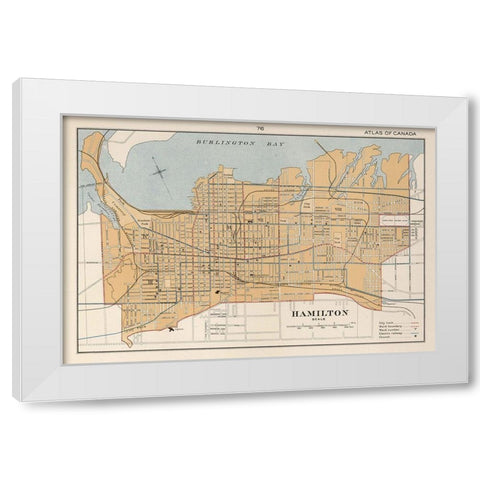 Hamilton Canada - Chalifour 1915 White Modern Wood Framed Art Print by Chalifour
