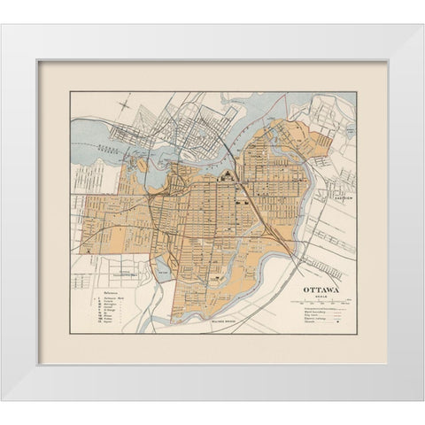 Ottawa Canada - Chalifour 1915 White Modern Wood Framed Art Print by Chalifour