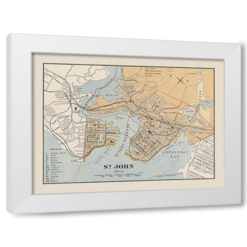 St John Canada - Chalifour 1915 White Modern Wood Framed Art Print by Chalifour
