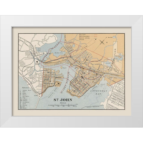 St John Canada - Chalifour 1915 White Modern Wood Framed Art Print by Chalifour