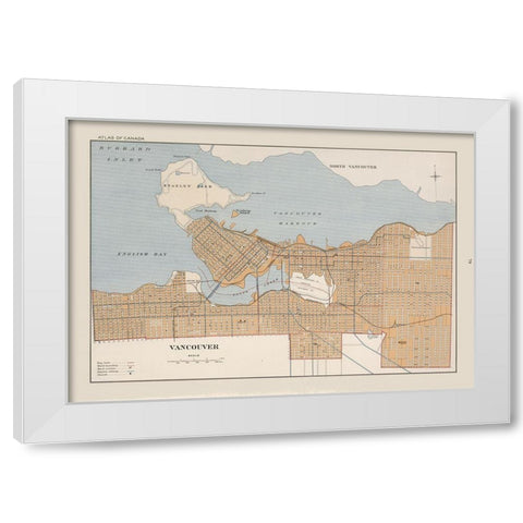 Vancouver Canada - Chalifour 1915 White Modern Wood Framed Art Print by Chalifour
