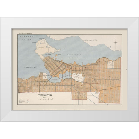 Vancouver Canada - Chalifour 1915 White Modern Wood Framed Art Print by Chalifour
