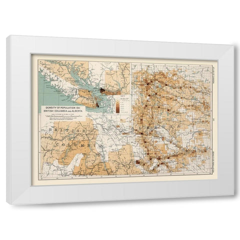 Alberta Canada 1911 British Columbia White Modern Wood Framed Art Print by Chalifour