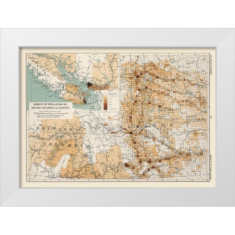Alberta Canada 1911 British Columbia White Modern Wood Framed Art Print by Chalifour