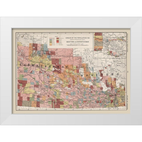 Saskatchewan Manitoba Canada 1911 - Chalifour 1915 White Modern Wood Framed Art Print by Chalifour