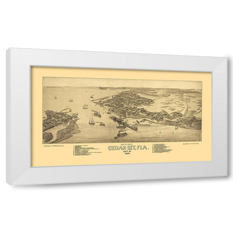 Cedar Key Florida - Beck 1885 White Modern Wood Framed Art Print by Beck