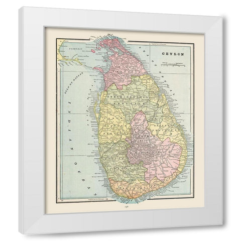 Asia Sri Lanka - Cram 1892 White Modern Wood Framed Art Print by Cram