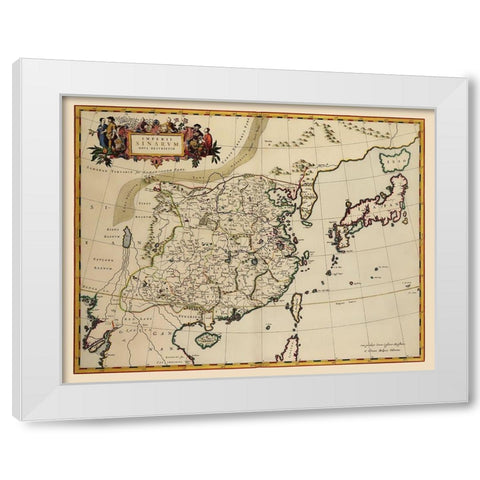 Asia China Korea Japan - Blaeu 1655 White Modern Wood Framed Art Print by Blaeu