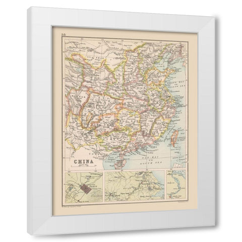 China - Bartholomew 1892 White Modern Wood Framed Art Print by Bartholomew