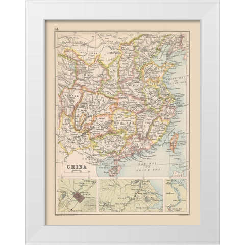 China - Bartholomew 1892 White Modern Wood Framed Art Print by Bartholomew