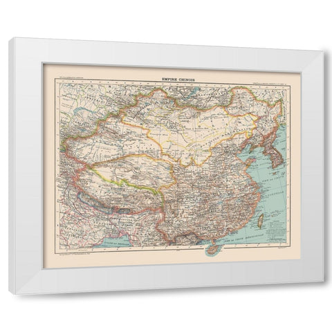 Asia Chinese Empire China - Schrader 1908 White Modern Wood Framed Art Print by Schrader