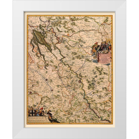Germany - Visscher 1681 White Modern Wood Framed Art Print by Visscher