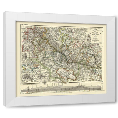 Coburg Hildburghausen Region Germany - Meyer 1849 White Modern Wood Framed Art Print by Meyer