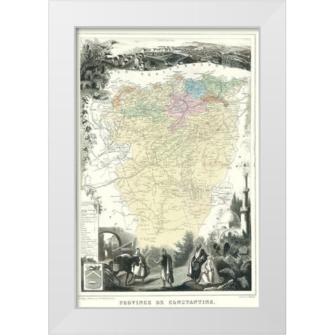 Mediterranean Constantine Department Algeria White Modern Wood Framed Art Print by Migeon