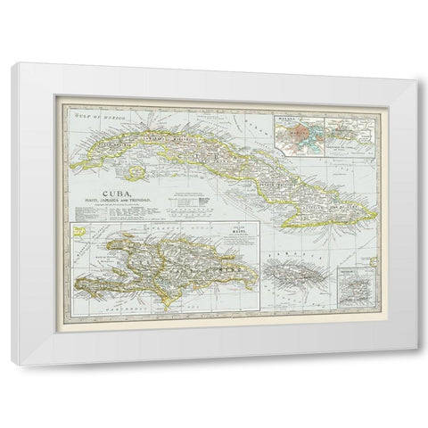 Cuba Haiti Jamaica Trinidad - Century 1897 White Modern Wood Framed Art Print by Century