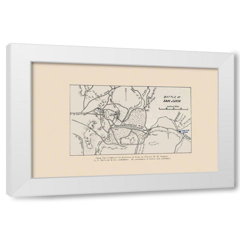 San Juan Battle Map 2 of 2 1907 White Modern Wood Framed Art Print by McClurg