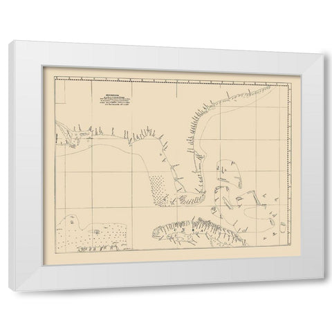 Florida, Cuba Strait - Balentin 1757 White Modern Wood Framed Art Print by Balentin
