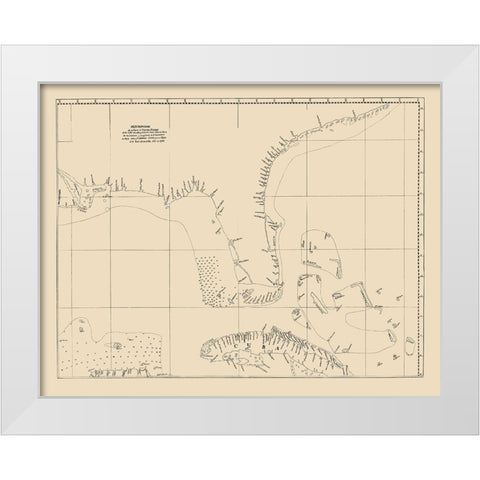 Florida, Cuba Strait - Balentin 1757 White Modern Wood Framed Art Print by Balentin