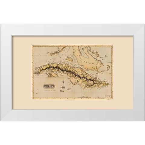 Caribbean Cuba - Lucas 1823 White Modern Wood Framed Art Print by Lucas