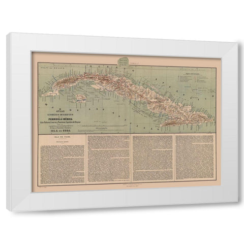 Central America Cuba Spanish Oversees Possession White Modern Wood Framed Art Print by Valverde
