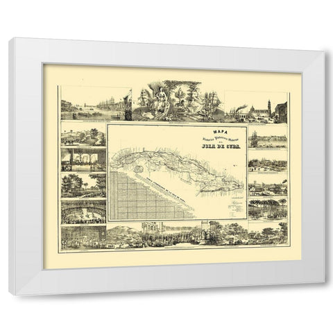 Central America Cuba - May 1853 White Modern Wood Framed Art Print by May
