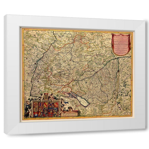 Grand Duchy of Baden Germany - De Wit 1688 White Modern Wood Framed Art Print by De Wit