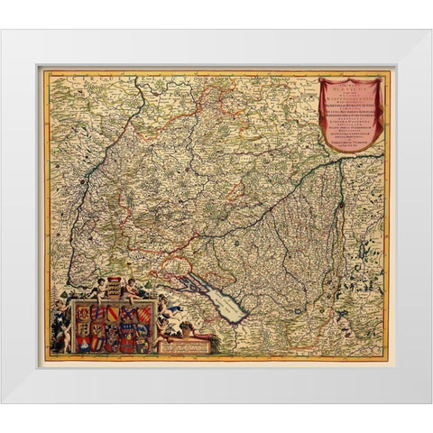 Grand Duchy of Baden Germany - De Wit 1688 White Modern Wood Framed Art Print by De Wit