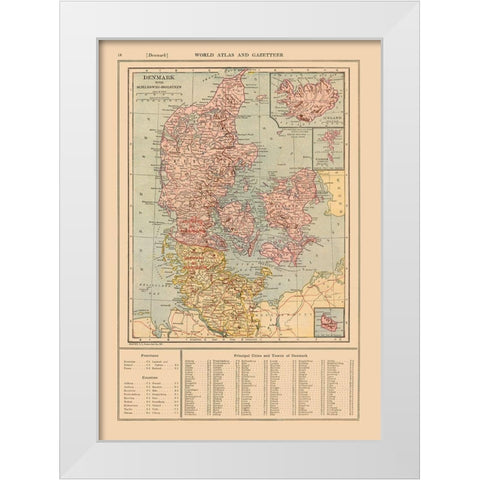 Schleswig Holstein Germany Denmark - Reynold 1921 White Modern Wood Framed Art Print by Reynold