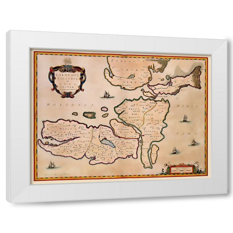 Scandinavia Denmark - Blaeu 1662 White Modern Wood Framed Art Print by Blaeu