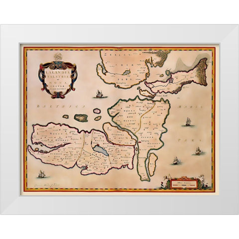 Scandinavia Denmark - Blaeu 1662 White Modern Wood Framed Art Print by Blaeu