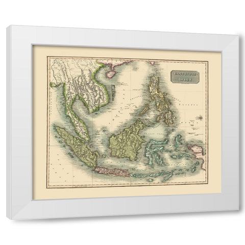 East India Isles Philippines Asia - Thomson 1814 White Modern Wood Framed Art Print by Thomson