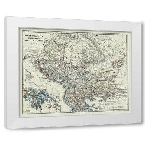 Dacia Moesia Thracia North Macedonia - Spruner White Modern Wood Framed Art Print by Spruner