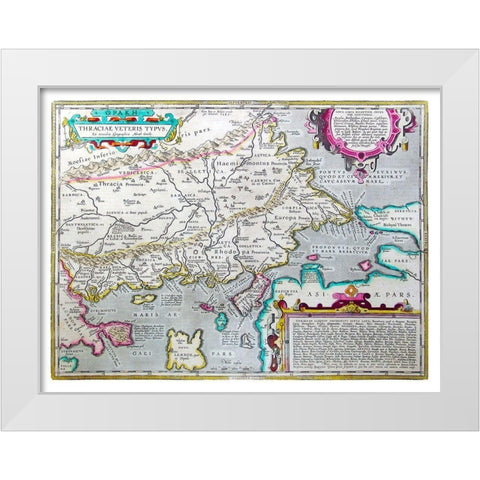 Thrace Greece Eastern Europe - Ortelius 1570 White Modern Wood Framed Art Print by Ortelius