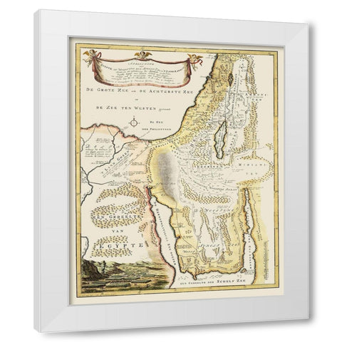 Middle East Egypt Red Sea Land of Canaan White Modern Wood Framed Art Print by Goetze