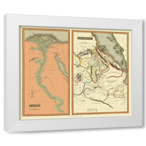 Middle East Egypt Abyssinia - Thomson 1817 White Modern Wood Framed Art Print by Thomson