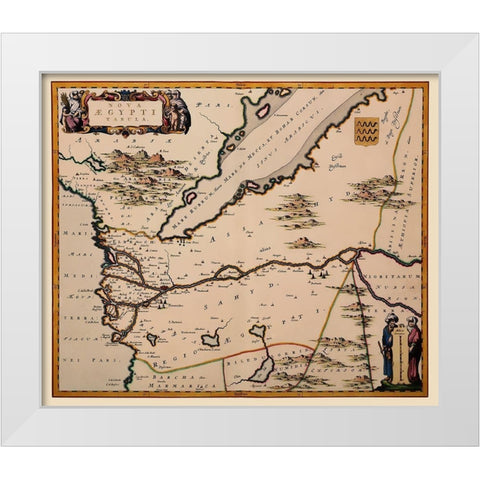 Middle East Egypt - Blaeu 1662 White Modern Wood Framed Art Print by Blaeu