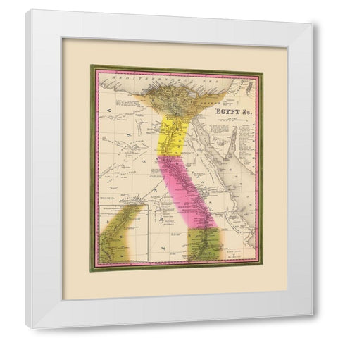 Middle East Egypt - Mitchell 1846 White Modern Wood Framed Art Print by Mitchell