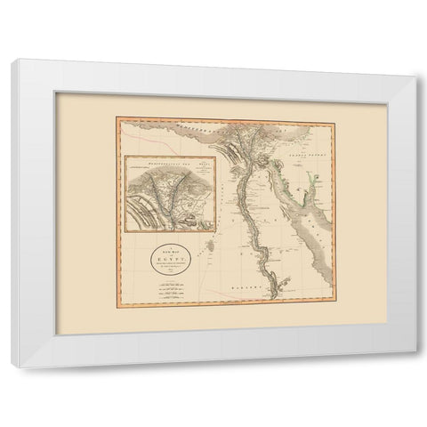 Middle East Egypt - Cary 1805 White Modern Wood Framed Art Print by Cary