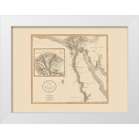 Middle East Egypt - Cary 1805 White Modern Wood Framed Art Print by Cary