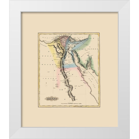 Middle East Egypt - Lucas 1823 White Modern Wood Framed Art Print by Lucas
