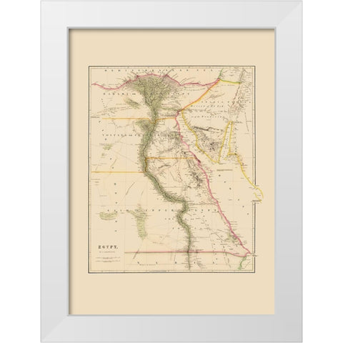 Middle East Egypt - Arrowsmith 1844 White Modern Wood Framed Art Print by Arrowsmith