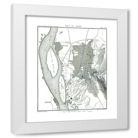 Africa Cairo Egypt - Thiers 1866 White Modern Wood Framed Art Print by Thiers