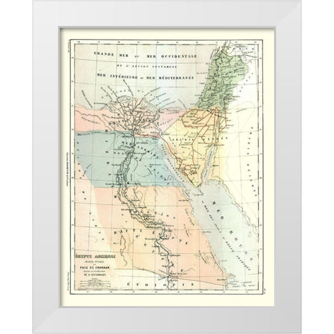 Middle East Ancient Egypt Arabia Canaan White Modern Wood Framed Art Print by Cortambert